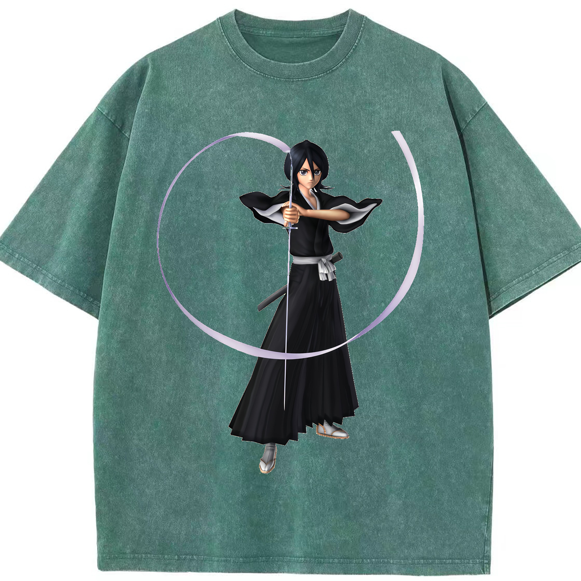 （画像用） ブリーチ 朽木ルキア BLEACH Kuchiki Rukia 綿100% ヴィンテージ風 半袖Tシャツ（フロントプリント）